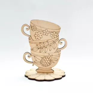 Figure from plywood - Tea Time Cups herbal