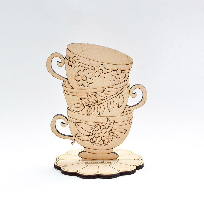 Фигурка из фанеры - Tea Time. Чашки травяные