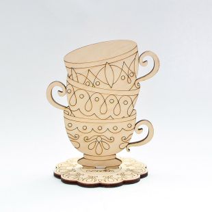 Фигурка из фанеры - Tea Time "Чашки рококо"