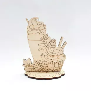Figure from plywood -  Bon appetite Sweets with raspberries