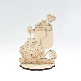 Figure from plywood -  Bon appetite Sweets with cherries