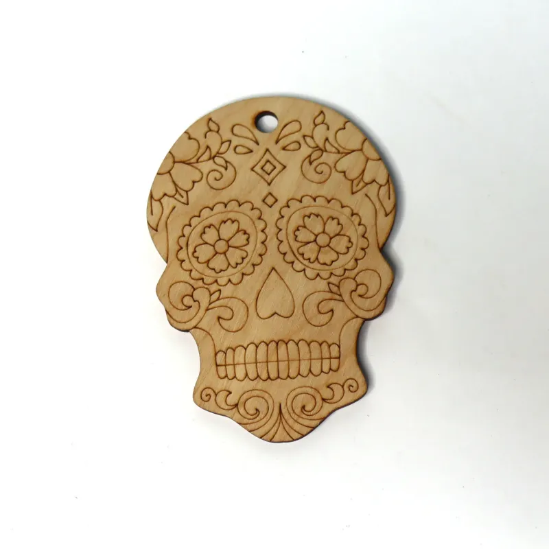 Figure from plywood - "Skull with curls"