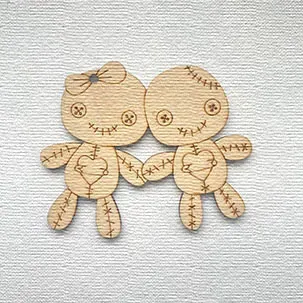 Figure from plywood - "Voodoo dolls in love"