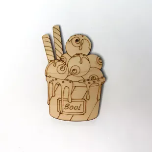 Figure from plywood - "Dessert with eyes"