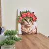 Painting by numbers with paints and air-dry clay - Graceful kitty ©art_selena_ua