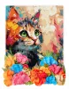 Painting by numbers with paints and air-dry clay - Fluffy kitty ©art_selena_ua