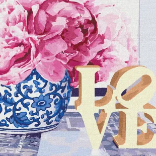 Картина за номерами - Love з золотою фарбою