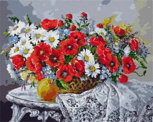 Картина за номерами - Натюрморт з маками ©Олександр Закусілов