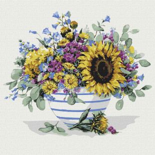 Painting by numbers - Beautiful sunflower