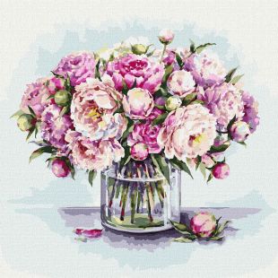 Painting by numbers - Wonderful peonies