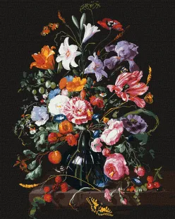Картина за номерами - Ваза з квітами та ягодами ©Jan Davidsz. de Heem