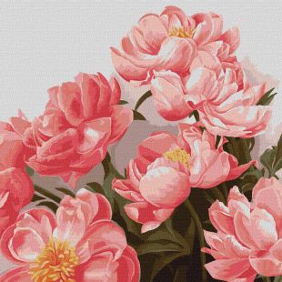 Painting by numbers - Pink peonies bouquet ©ArtAlekhina