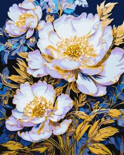 Картина за номерами - Елегантні квіти з фарбами металік extra ©victoria_art___