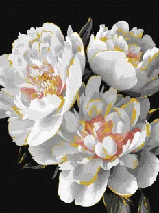 Painting by numbers - Snow-white buds with metallic paints ©art_selena_ua
