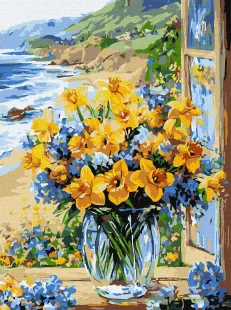 Картина за номерами - Квіткове узбережжя ©art_selena_ua