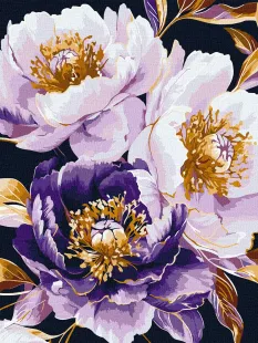Painting by numbers - The purple charm with extra metallic paints ©victoria_art___