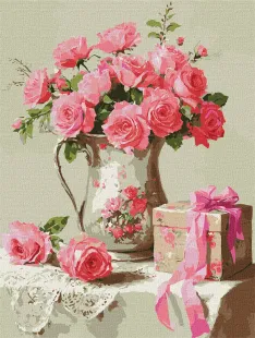 Картина за номерами - Рожевий подарунок ©art_selena_ua