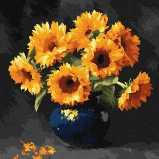 Painting by numbers - Sunflower in the dark ©art_selena_ua