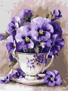 Картина за номерами - Чай з фіалками ©art_selena_ua