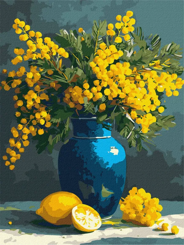 Painting by numbers - Mimosa and lemons ©art_selena_ua