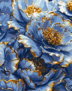 Картина за номерами - Золотисті пелюстки півонії з фарбами металік extra ©art_selena_ua