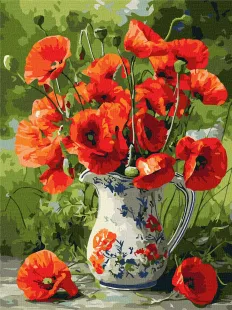 Картина за номерами - Маки у порцеляні ©art_selena_ua