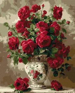 Картина за номерами - Багряні троянди ©art_selena_ua