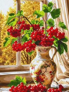 Картина за номерами - Сонячний ранок з калиною ©art_selena_ua