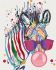Painting by numbers - Bright zebra 