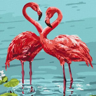 Картина за номерами - Яскраві фламінго