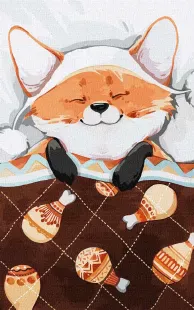 Painting by numbers - Fox cub's tasty dreams