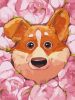 Painting by numbers - Blooming corgi
