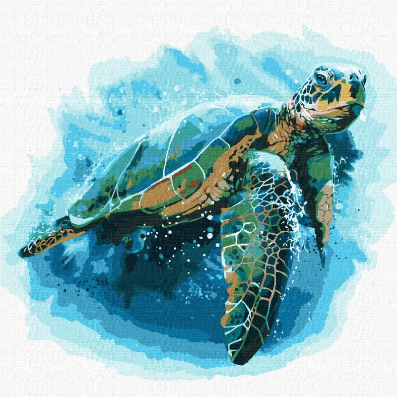 Painting by numbers - Blue turtle