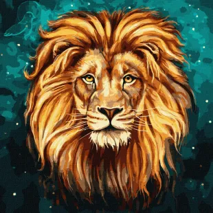 Painting by numbers - Luxurious lion
