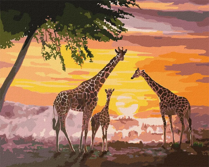 Painting by numbers - A family of giraffes ©ArtAlekhina