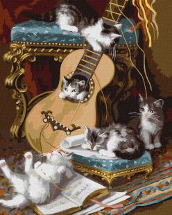 Painting by numbers - Fluffy musicians ©Jules Gustave Leroy
