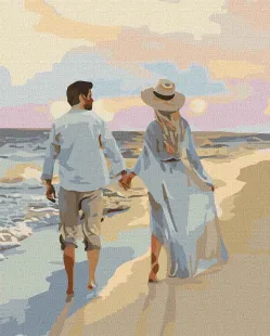 Painting by numbers - Date on the beach 