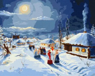 Картина за номерами - Різдвяні колядки ©ArtAlekhina