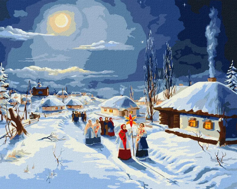 Картина за номерами - Різдвяні колядки ©ArtAlekhina