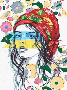 Painting by numbers - Ukrainian colors ©fashionillustration_tania