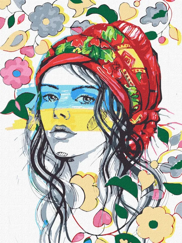 Painting by numbers - Ukrainian colors ©fashionillustration_tania