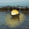 Painting by numbers - Moon boat with metallic paints