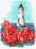 Painting by numbers - Lighthouse with peonies ©Anna Kulyk