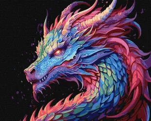 Картина за номерами - Барвистий дракон ©art_selena_ua