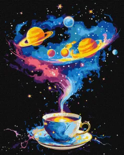 Картина по номерам - Космический вихрь с красками металлик ©art_selena_ua