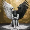 Painting by numbers - Two sides of the soul with metallic paints ©art_selena_ua