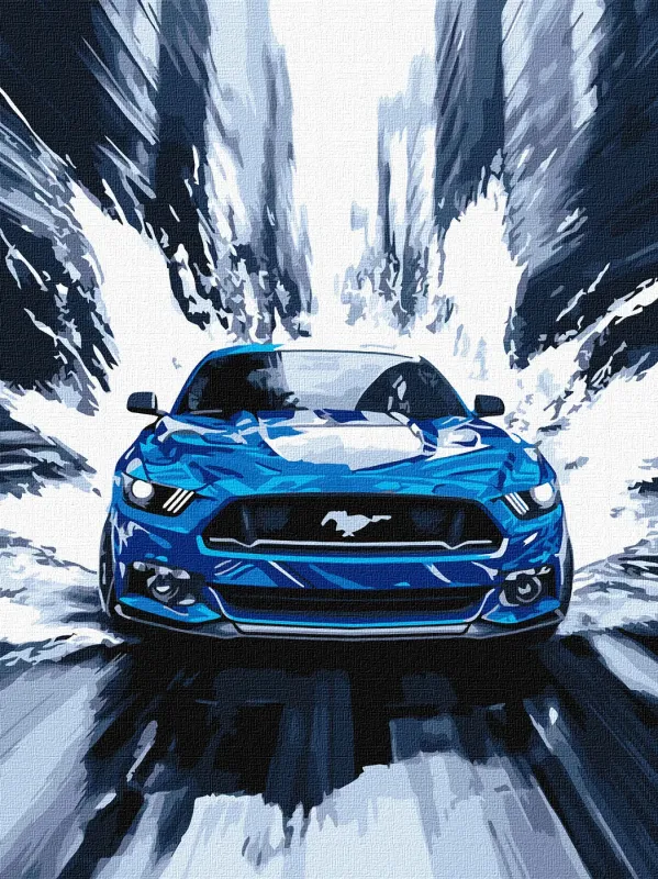 Painting by numbers - A blue mustang ©art_selena_ua