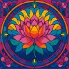 Painting by numbers - Stained glass window. Lotus ©art_selena_ua