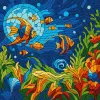 Painting by numbers - Stained glass window. Sea world ©art_selena_ua