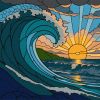 Painting by numbers - Stained glass window. The wave ©art_selena_ua